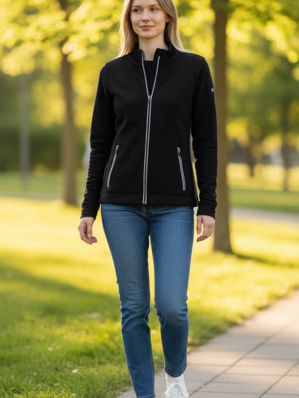 Newland Women's Technical Sweatshirt Black and White Size M